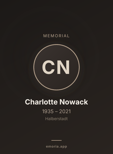 Memorial portrait of Charlotte Nowack