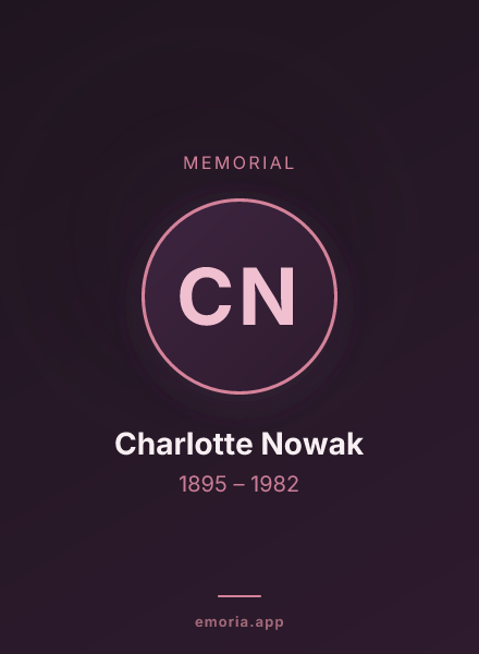 Memorial portrait of Charlotte Nowak