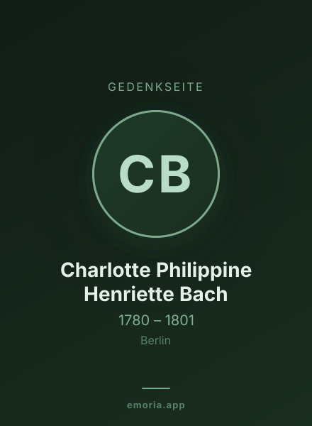 Gedenkportrait von Charlotte Philippine Henriette Bach