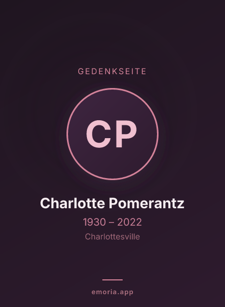 Gedenkportrait von Charlotte Pomerantz