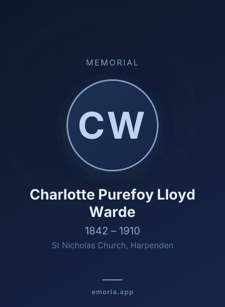 Memorial portrait of Charlotte Purefoy Lloyd Warde