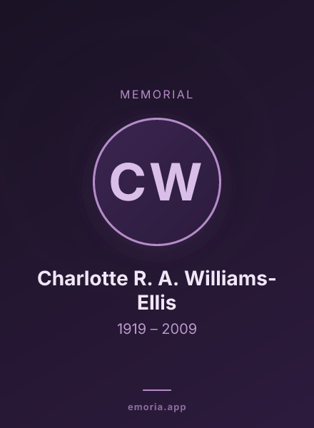 Memorial portrait of Charlotte R. A. Williams-Ellis