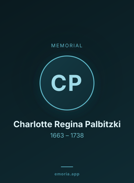 Memorial portrait of Charlotte Regina Palbitzki