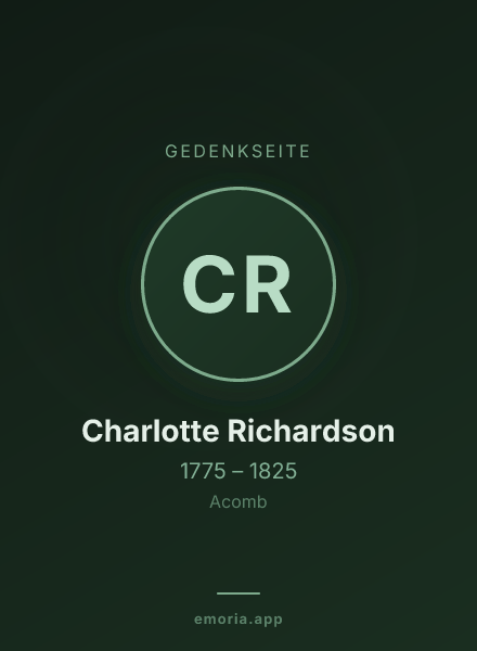 Gedenkportrait von Charlotte Richardson