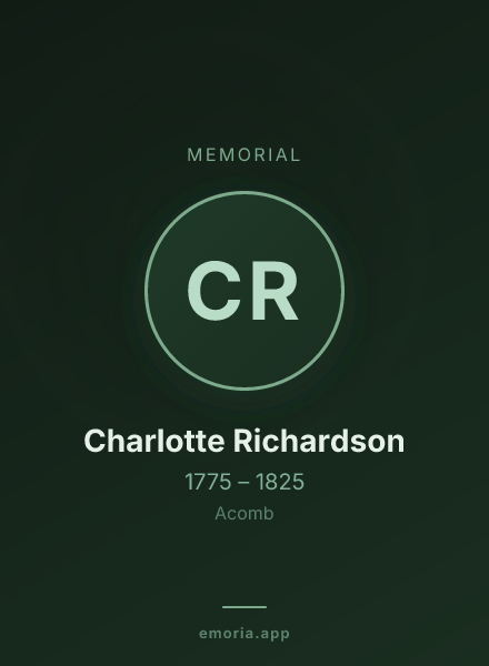 Memorial portrait of Charlotte Richardson