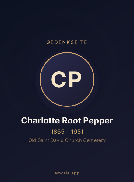 Gedenkportrait von Charlotte Root Pepper