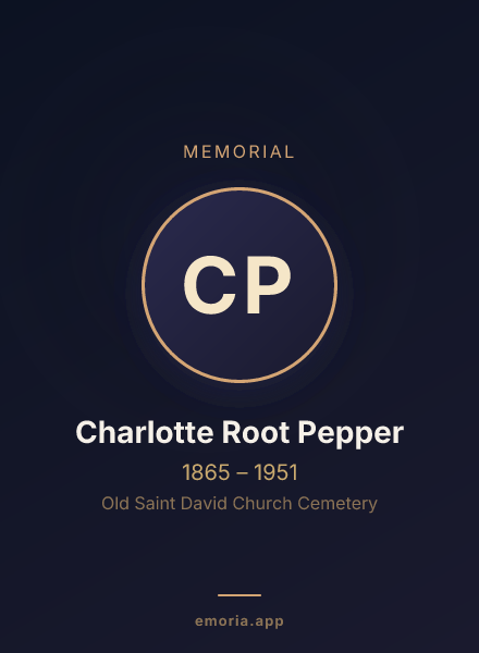Memorial portrait of Charlotte Root Pepper