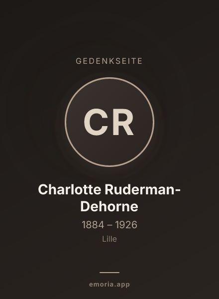 Gedenkportrait von Charlotte Ruderman-Dehorne