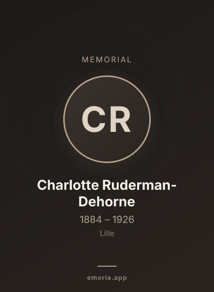 Memorial portrait of Charlotte Ruderman-Dehorne