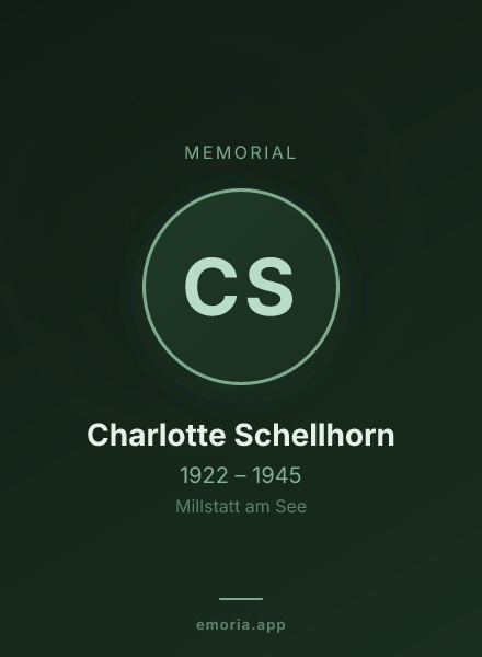 Memorial portrait of Charlotte Schellhorn