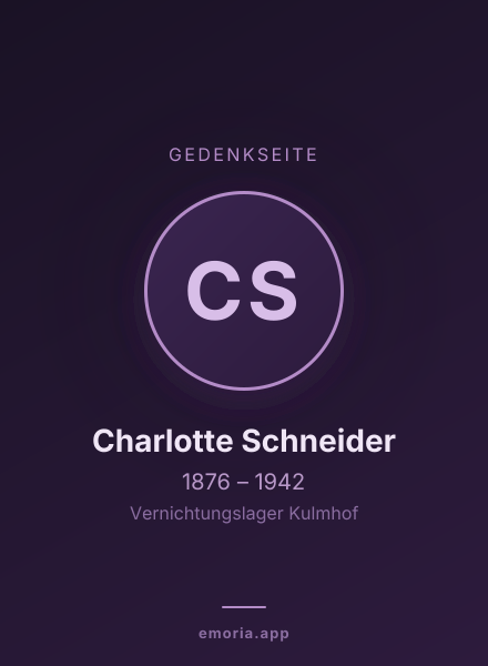 Gedenkportrait von Charlotte Schneider