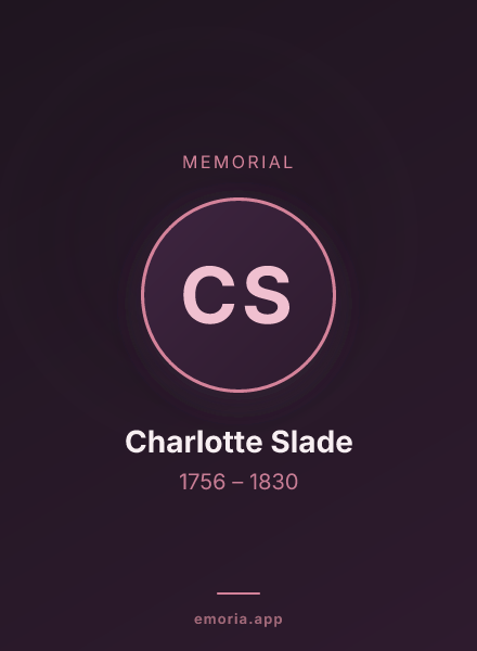 Memorial portrait of Charlotte Slade