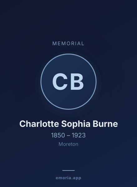 Memorial portrait of Charlotte Sophia Burne