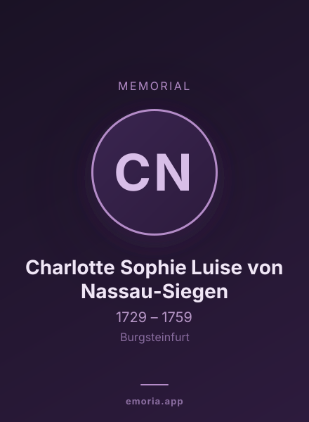 Memorial portrait of Charlotte Sophie Luise von Nassau-Siegen