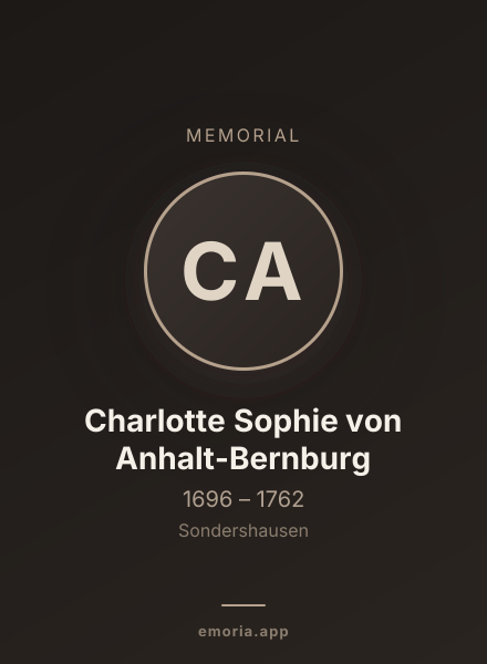 Memorial portrait of Charlotte Sophie von Anhalt-Bernburg