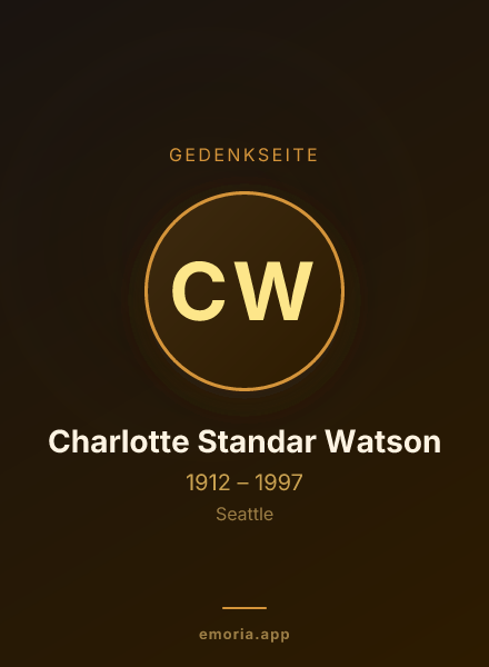 Gedenkportrait von Charlotte Standar Watson