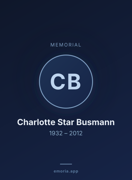 Memorial portrait of Charlotte Star Busmann