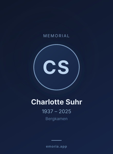 Memorial portrait of Charlotte Suhr