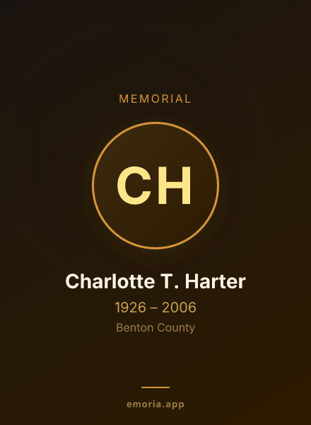 Memorial portrait of Charlotte T. Harter