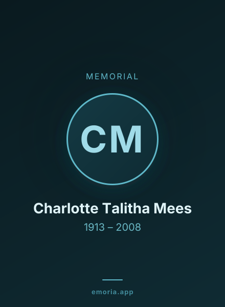 Memorial portrait of Charlotte Talitha Mees