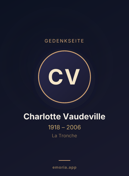 Gedenkportrait von Charlotte Vaudeville