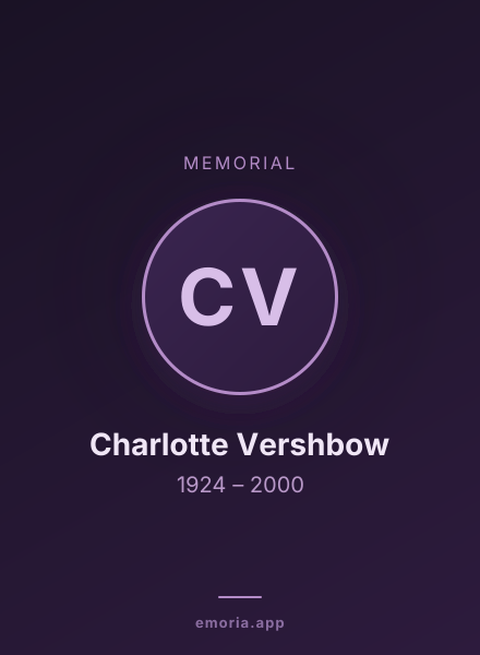 Memorial portrait of Charlotte Vershbow
