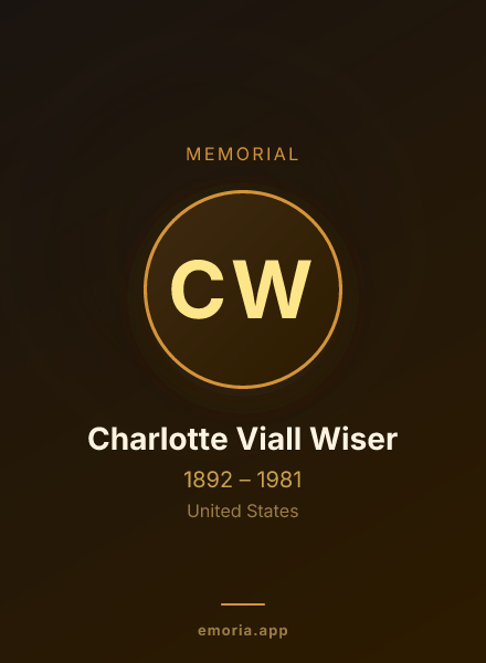 Memorial portrait of Charlotte Viall Wiser
