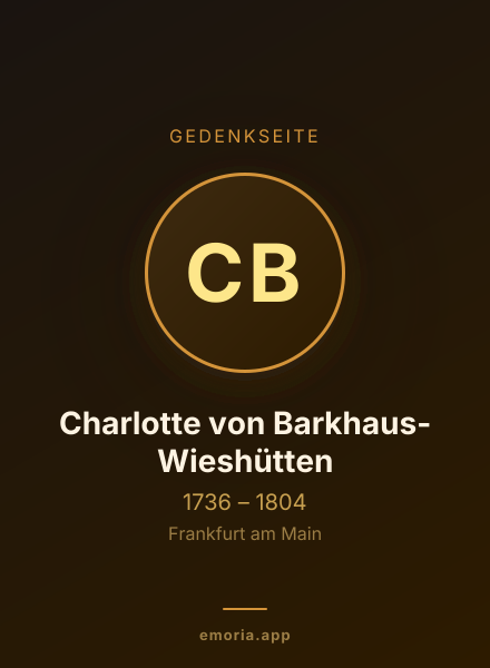 Gedenkportrait von Charlotte von Barkhaus-Wieshütten