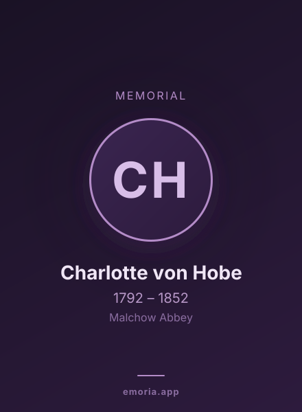 Memorial portrait of Charlotte von Hobe