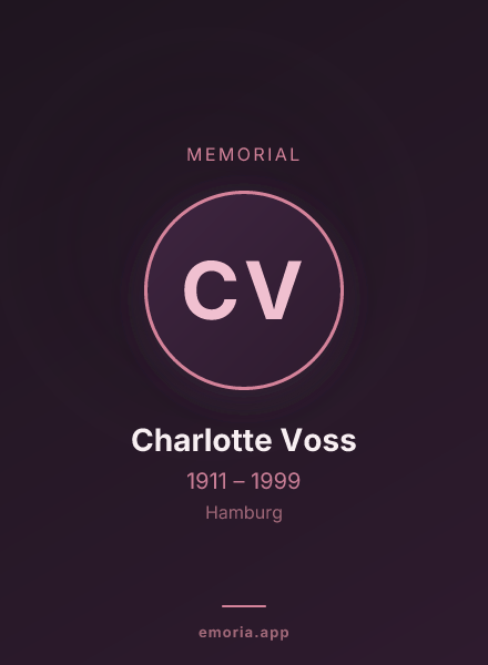 Memorial portrait of Charlotte Voss