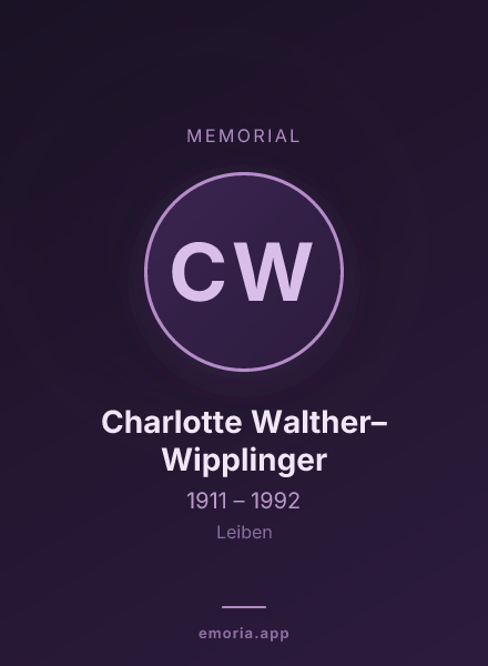 Memorial portrait of Charlotte Walther–Wipplinger