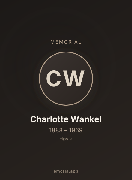 Memorial portrait of Charlotte Wankel