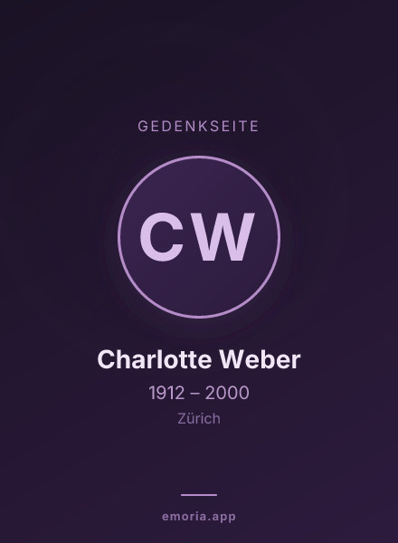 Gedenkportrait von Charlotte Weber
