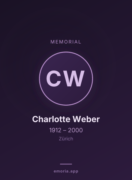 Memorial portrait of Charlotte Weber