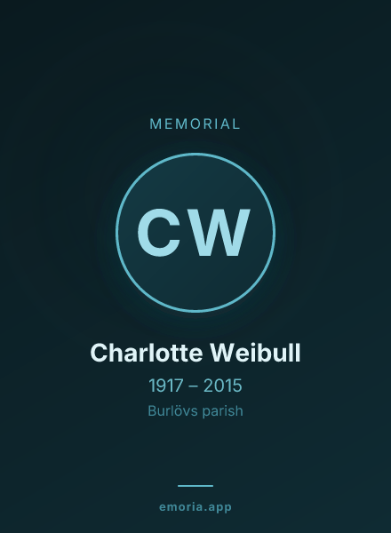 Memorial portrait of Charlotte Weibull