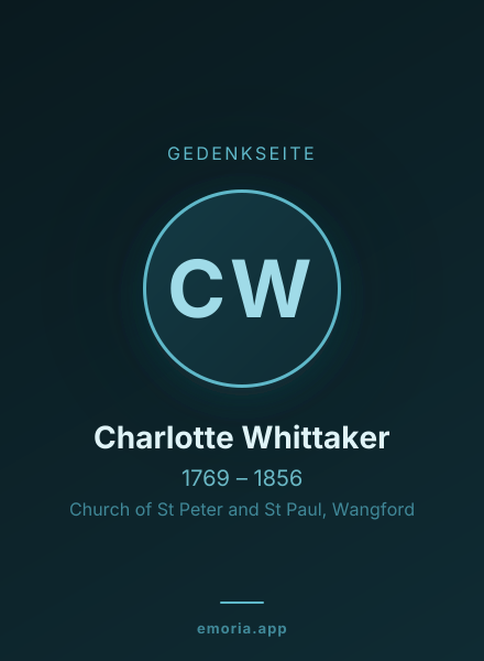 Gedenkportrait von Charlotte Whittaker
