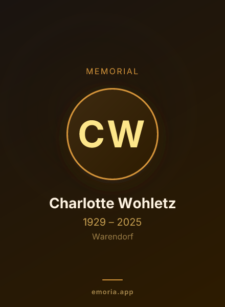 Memorial portrait of Charlotte Wohletz