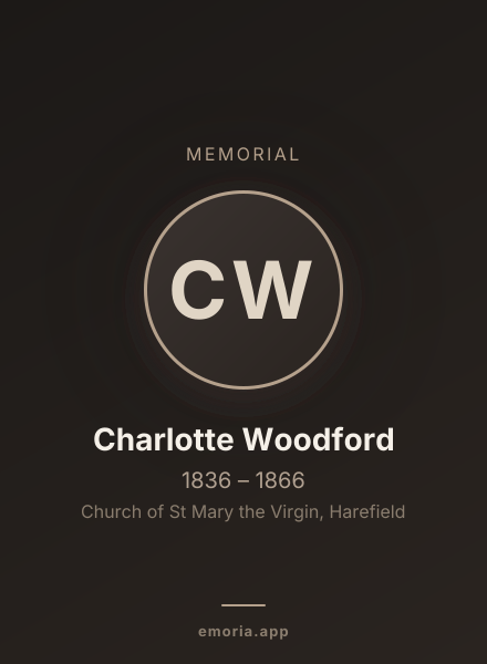 Memorial portrait of Charlotte Woodford