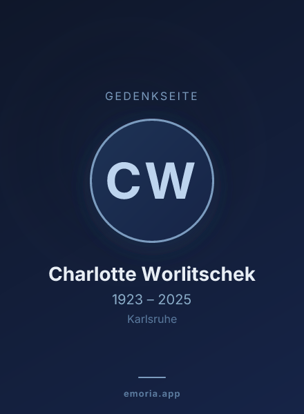 Gedenkportrait von Charlotte Worlitschek