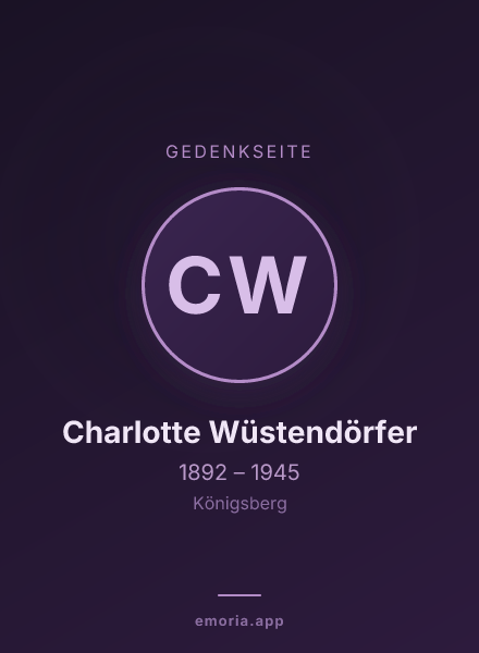 Gedenkportrait von Charlotte Wüstendörfer