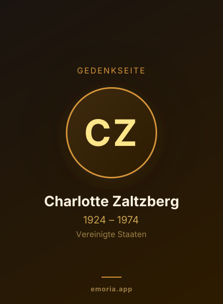 Gedenkportrait von Charlotte Zaltzberg