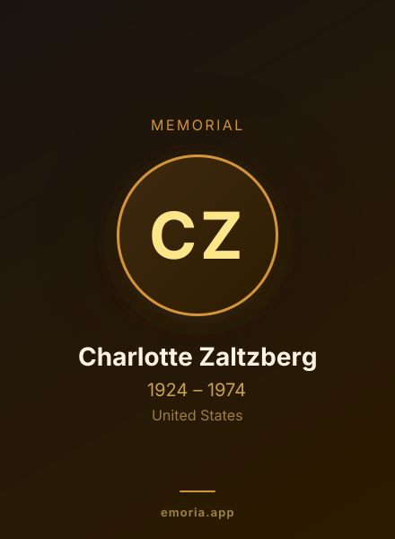 Memorial portrait of Charlotte Zaltzberg
