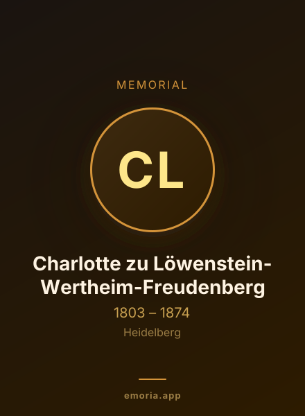 Memorial portrait of Charlotte zu Löwenstein-Wertheim-Freudenberg