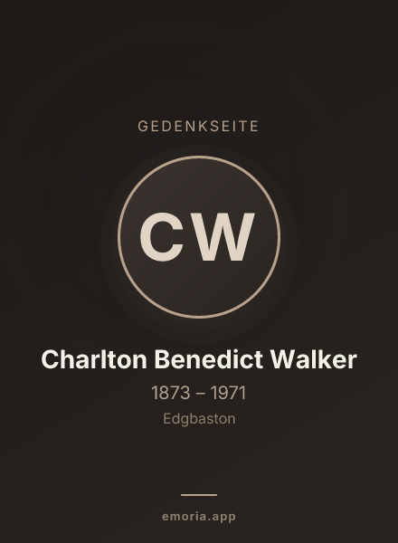 Gedenkportrait von Charlton Benedict Walker