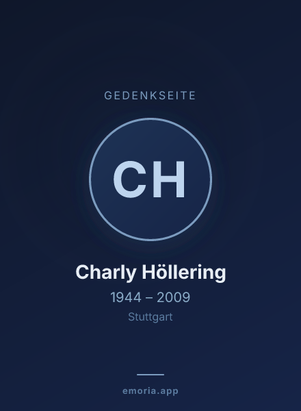 Gedenkportrait von Charly Höllering