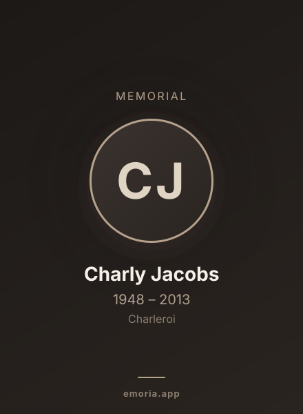 Memorial portrait of Charly Jacobs