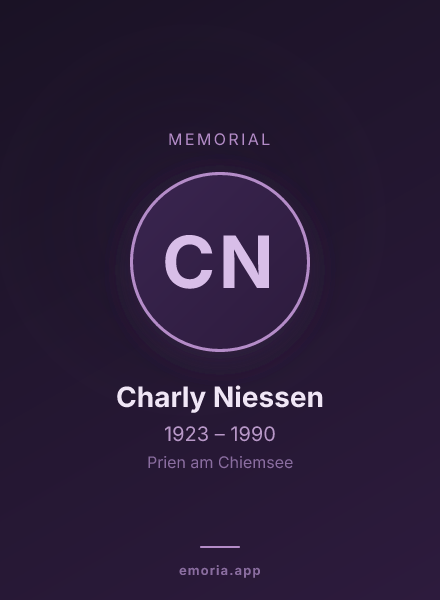 Memorial portrait of Charly Niessen