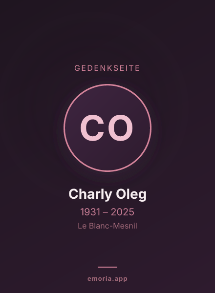 Gedenkportrait von Charly Oleg