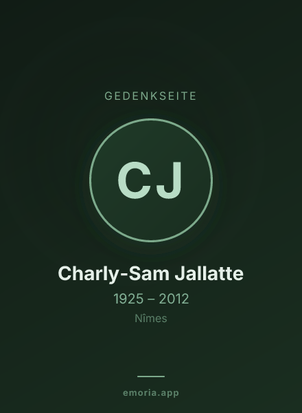Gedenkportrait von Charly-Sam Jallatte