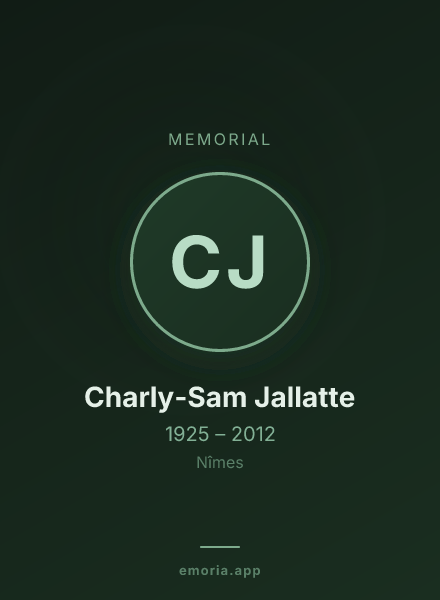 Memorial portrait of Charly-Sam Jallatte